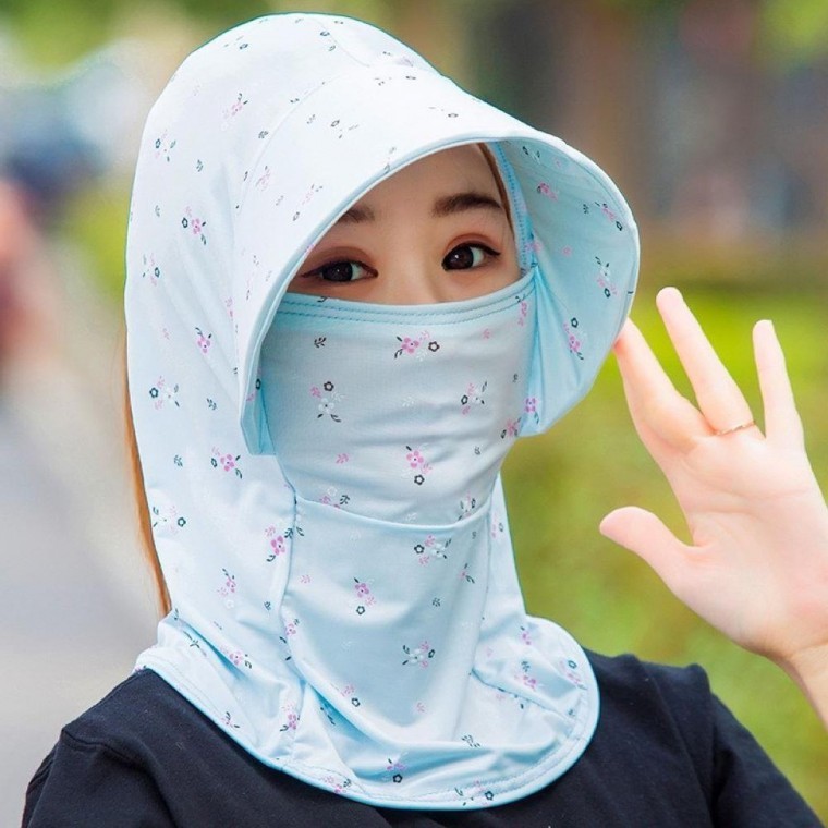 ที่บังแดดหน้าผู้หญิง หมวกกันแดดกอล์ฟลายดอกไม้สีเขียว กันยูวีสำหรับผู้หญิง หมวกกอล์ฟ
