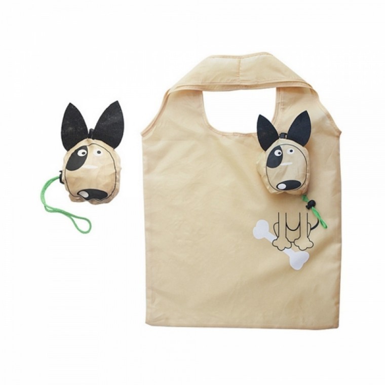 กระเป๋าช้อปปิ้งพกพา ลายน้องหมา กระเป๋าผ้า eco bag 3 ช่อง กระเป๋าสะพายไหล่