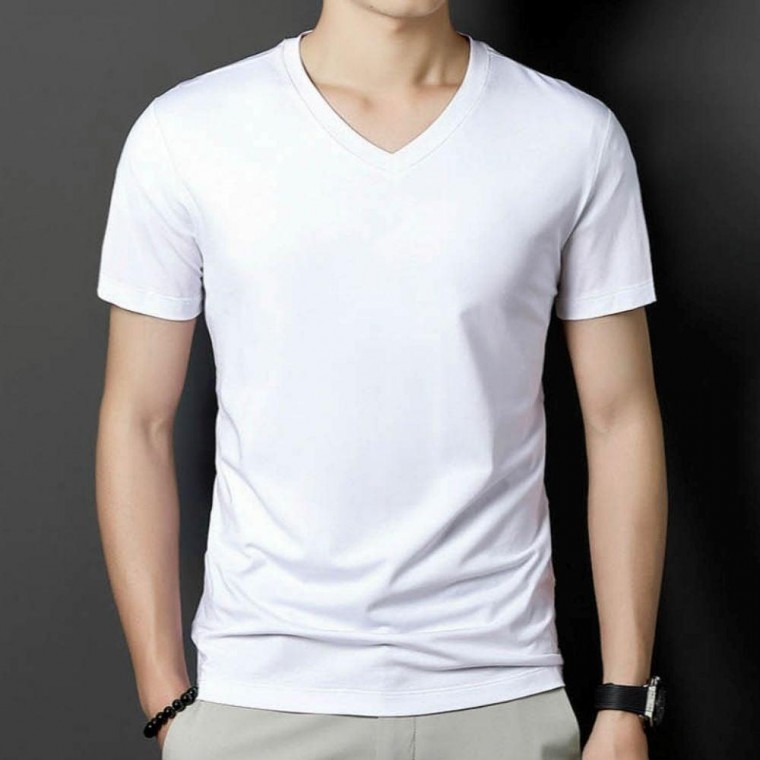 เสื้อยืดคอวีผ้าเย็น ใส่สบาย ไม่ร้อน