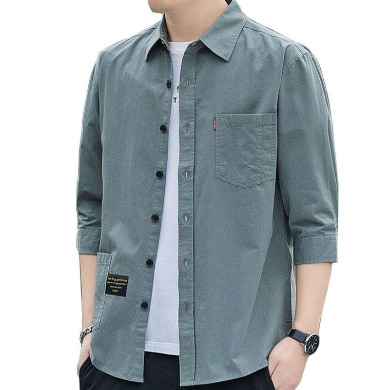 เสื้อยืด/เสื้อโปโลแขนสั้น/แขนเจ็ดส่วนแต่งกระเป๋าสำหรับผู้ชาย
