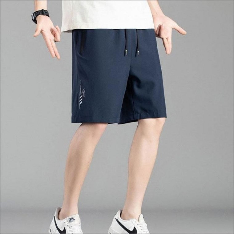 กางเกงเทรนนิ่งขาสั้นเอวยางยืดสำหรับผู้ชาย ผ้าเย็น ใส่ได้ทุกวัน สำหรับวิ่งจ๊อกกิ้ง