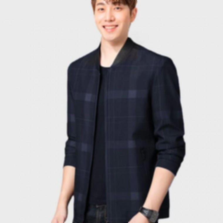 แจ็คเก็ตบอมเบอร์การบินสำหรับผู้ชาย น้ำหนักเบา บลูซงกันลม