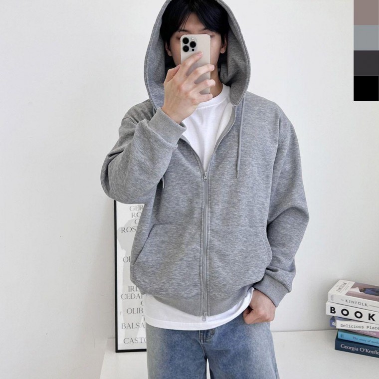เสื้อฮู้ดซิปสองทางทรงโอเวอร์ไซส์สำหรับคู่รัก