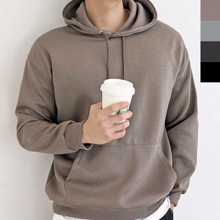 เสื้อฮู้ดทรงโอเวอร์ไซส์แต่งกระเป๋าสำหรับคู่รัก 1 ชิ้น ใส่ช่วงเปลี่ยนฤดู