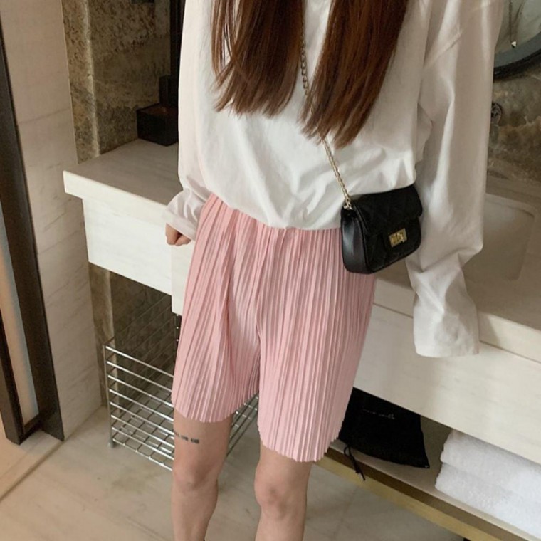 (ซื้อ 1 แถม 1) กางเกงพลีทยางยืดใส่สบายสำหรับใส่ในบ้าน 5 สี