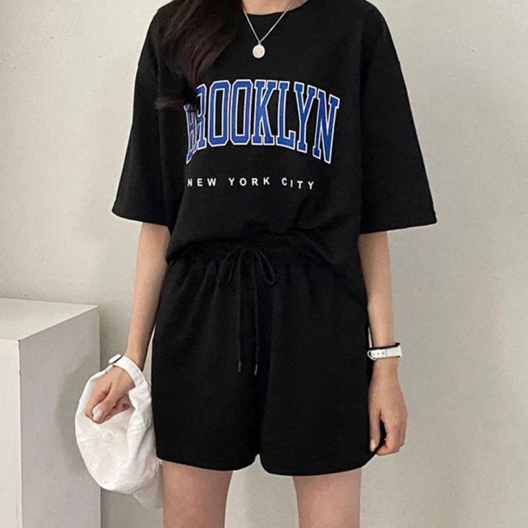 กางเกงขาสั้น 3 ส่วนสไตล์เบสิคขอบยางใส่สบาย สไตล์แคชชวล