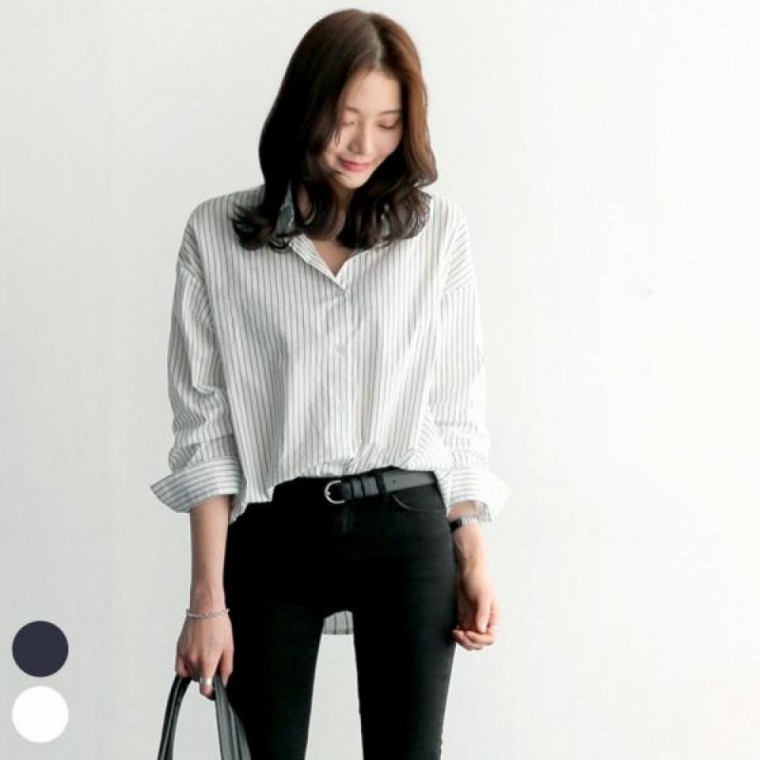 เสื้อเชิ้ตแขนยาวลายทาง