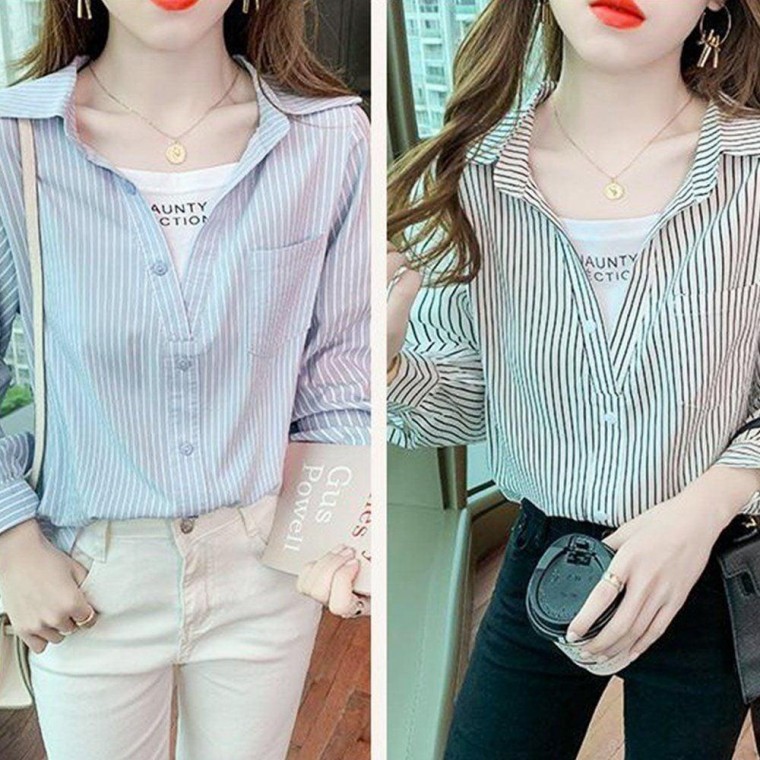 เสื้อเชิ้ตลายทาง Obitsu สำหรับผู้หญิง