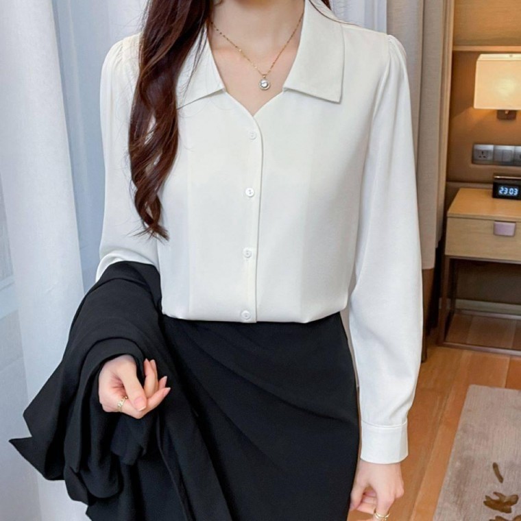 เสื้อเชิ้ตแขนสั้นผู้หญิง การแต่งตัวด้วยเสื้อเชิ้ตสีขาว เสื้อเชิ้ตเบลาส์สำหรับผู้หญิงจาก