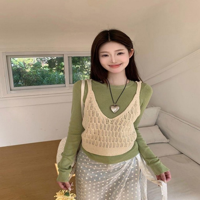 เสื้อกั๊กไหมพรมโครเชต์ทรงบราท็อปสำหรับเลเยอร์ในฤดูร้อน