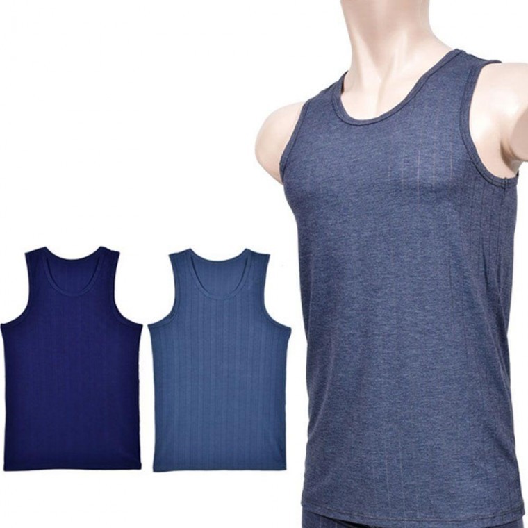 เซตเสื้อกล้ามชายลายทาง 3 ชิ้น ทำจากเส้นใยธรรมชาติ