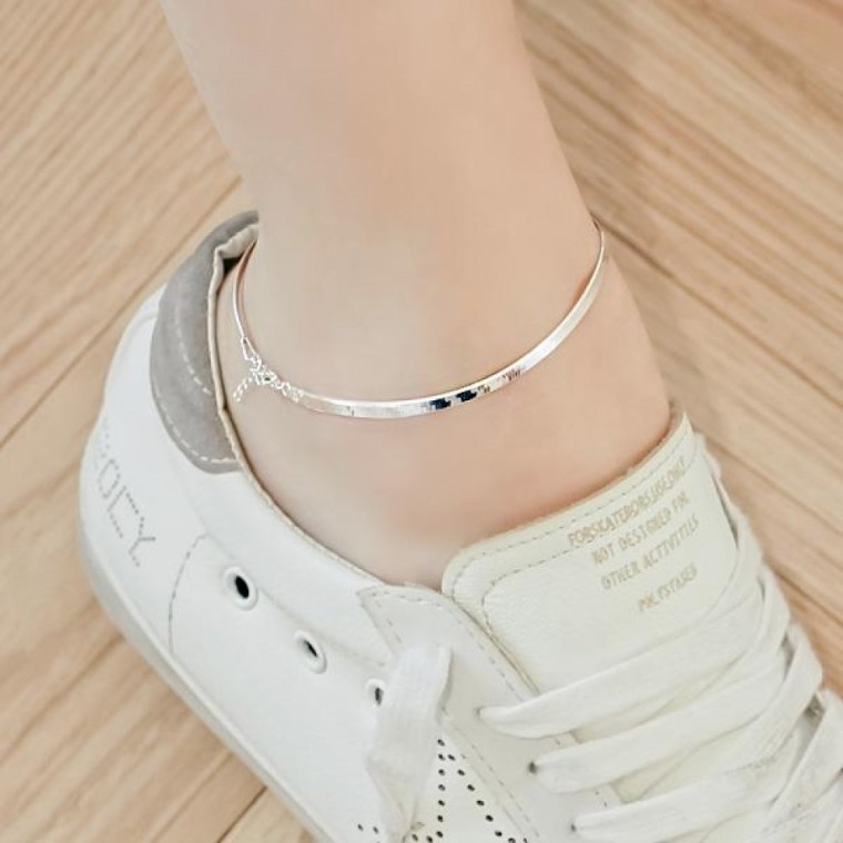 เครื่องประดับ กำไลข้อเท้าเงินโซ่งู