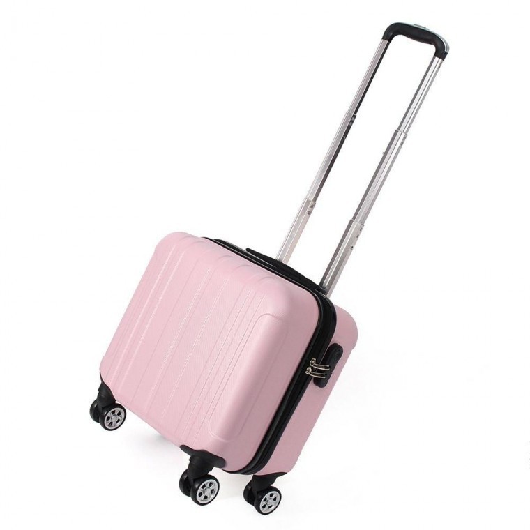 กระเป๋าเดินทางขนาดเล็ก 18 นิ้ว (สีชมพู) สามารถนำขึ้นเครื่องได้ 18 นิ้ว