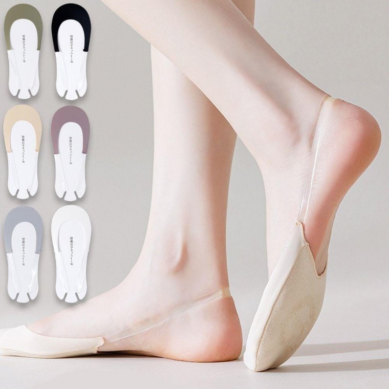 ถุงเท้าข้อสั้นแบบบางมีสายใสกันลื่น 6 แบบ, ถุงเท้า Mule