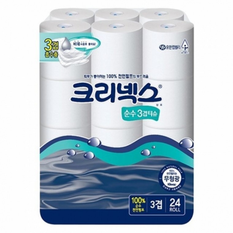 กระดาษชำระ Kleenex Pure 3 ชั้น (25 เมตร x 24 ม้วน) โดย Yuhan-Kimberly