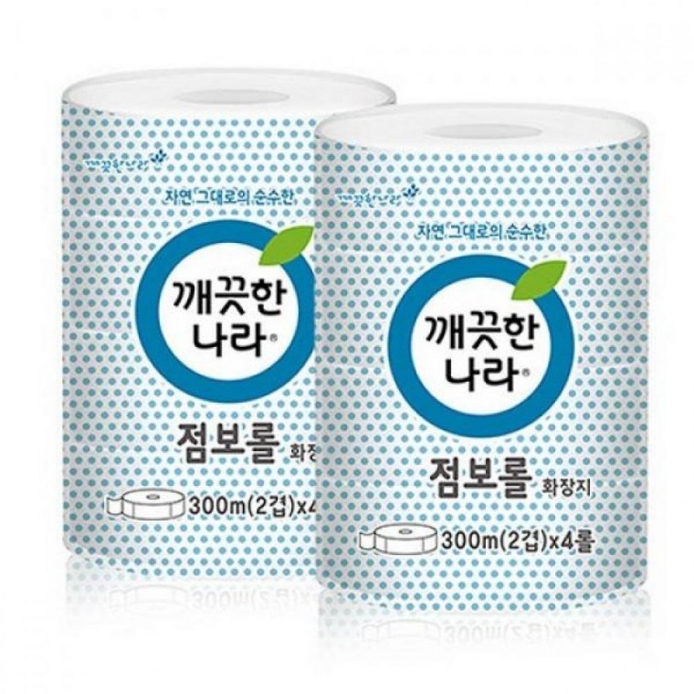 กระดาษชำระ KkakkEutHanNaRa Jumbo Roll (2 ชั้น 300 เมตร x 4 ม้วน)