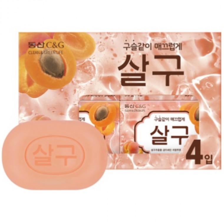 สบู่แอปริคอท Crio Dongsan 90g x 4 ก้อน สำหรับล้างหน้าและผิวสดชื่น
