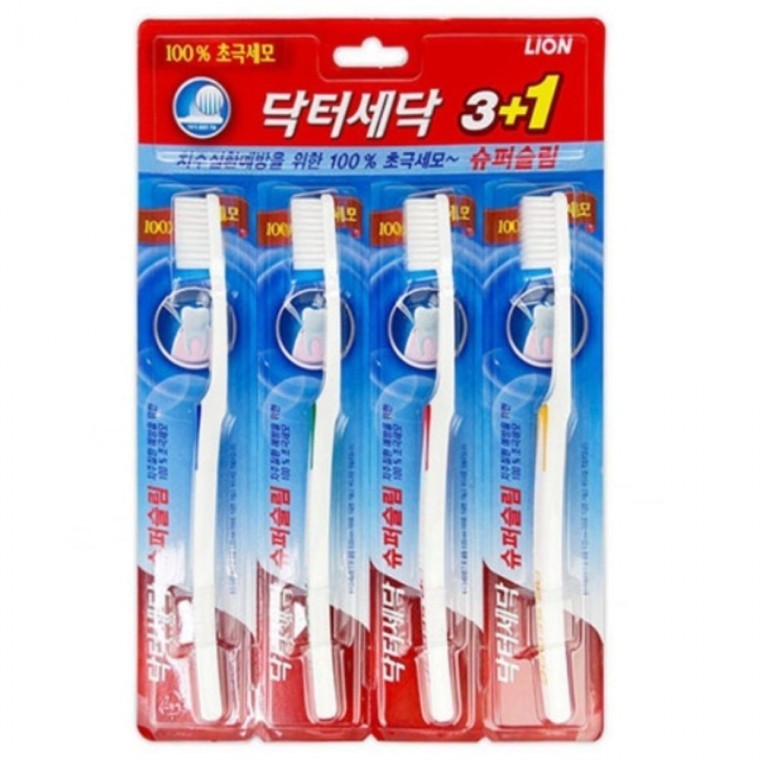 แปรงสีฟัน Dr.Sedoc สำหรับแปรงฟัน แปรงขจัดคราบพลัค ขนบางพิเศษ 4 ชิ้น พร้อมที่ทำความสะอาดลิ้น