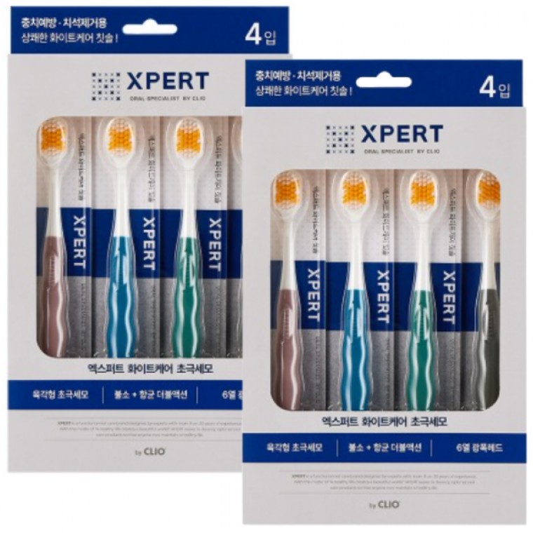 แปรงสีฟัน Crio Clio Expert White Care 4 ชิ้น + 4 ชิ้น ดูแลหินปูน ขนฟลูออไรด์