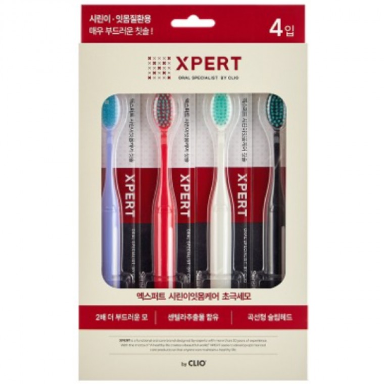 แปรงสีฟัน Crio Clio Expert Sensitive Teeth ขนบางพิเศษ 4 ชิ้น ดูแลเหงือก