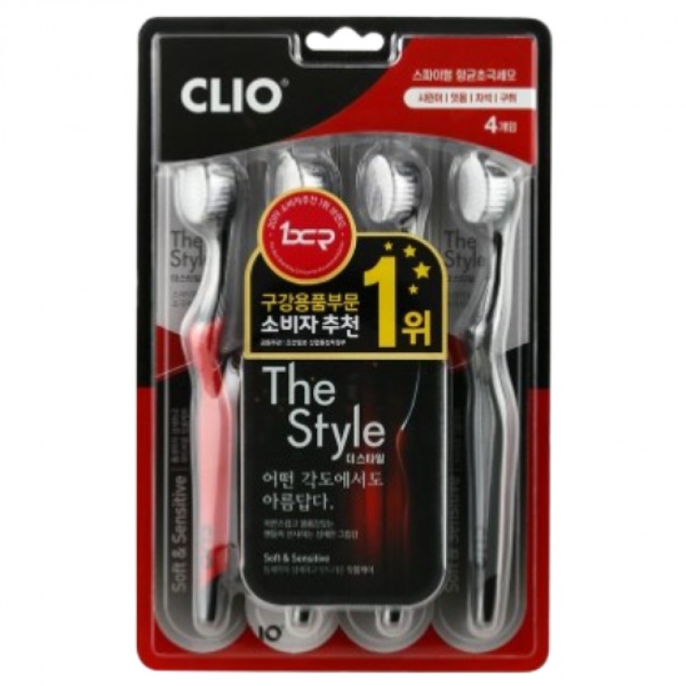 แปรงสีฟัน Crio Clio The Style ขนบางพิเศษ ต้านเชื้อแบคทีเรีย 4 ชิ้น แบบเกลียว