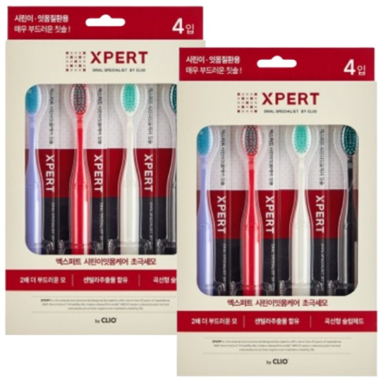 แปรงสีฟัน Crio Clio Expert Sensitive Teeth ขนบางพิเศษ 4 ชิ้น + 4 ชิ้น ดูแลเหงือก
