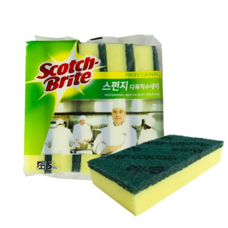 เมจิกคลีน 3M ฟองน้ำล้างจานอเนกประสงค์ (135) 5 ชิ้น