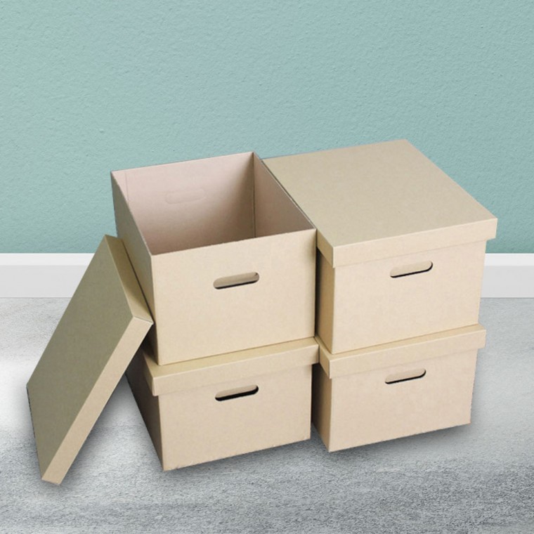 กล่องเก็บของ Living Box สไตล์โมเดิร์น (กระดาษ) ขนาดกลาง 4 ชิ้น กล่องเก็บของในตู้กับข้าว กล่องเก็บของ กล่องจัดระเบียบเสื้อผ้าในตู้เสื้อผ้า กล่องใส่กางเกงอเนกประสงค์