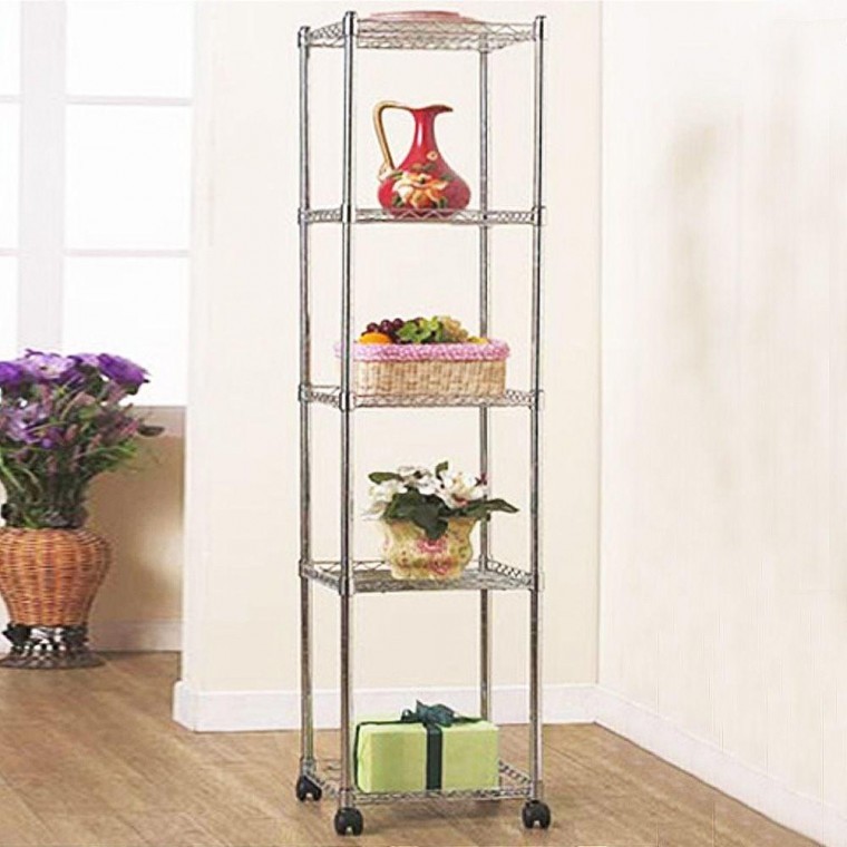 ชั้นวางโลหะ Segang Metal Rack ขนาด 12.7 มม. 5 ชั้น แบบสี่เหลี่ยมจัตุรัส 350 มม.