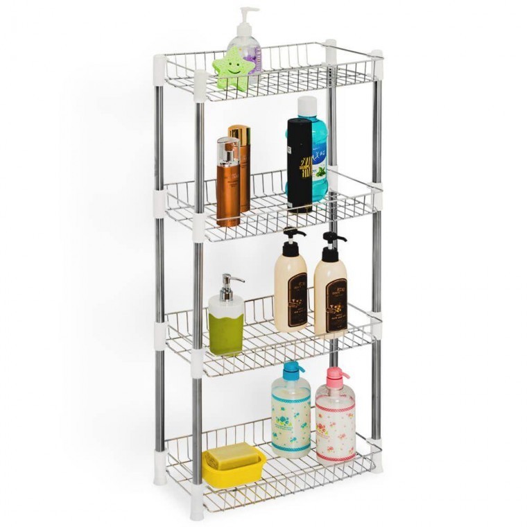 ชั้นวางของอเนกประสงค์ทรงสี่เหลี่ยม Home Indus สำหรับห้องน้ำ 4 ชั้น