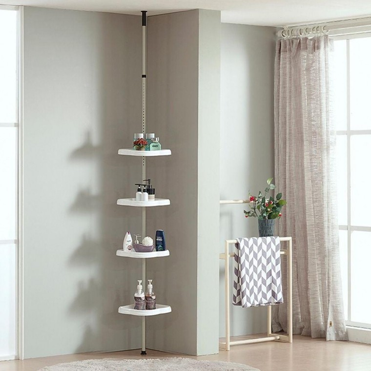 ชั้นวางของ 4 ชั้นแบบพับได้ PP - ชั้นวางเข้ามุมห้องน้ำ Kitchen Corner Organizer