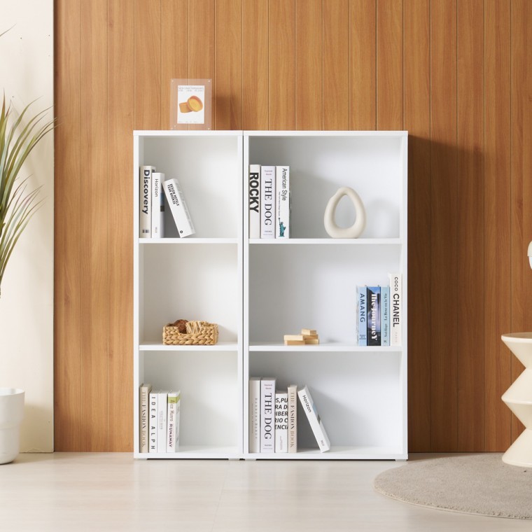 N392 ชุดชั้นหนังสือสีขาว 1000 มม. 3 ชั้น 1 สี