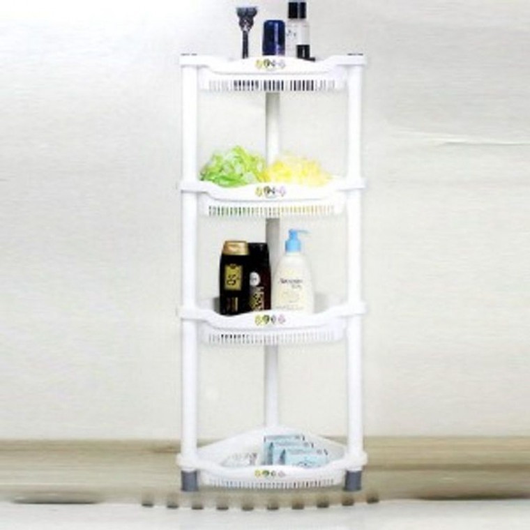 ชั้นวางของเข้ามุม 4 ชั้น สำหรับห้องน้ำ ห้องครัว และห้องนั่งเล่น อเนกประสงค์