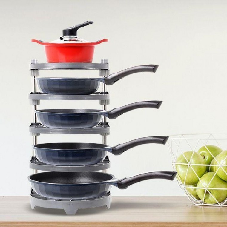 ที่เก็บกระทะ H-Series 5 ชั้น, ที่วางหม้อในครัว, ที่จัดระเบียบกระทะในซิงค์