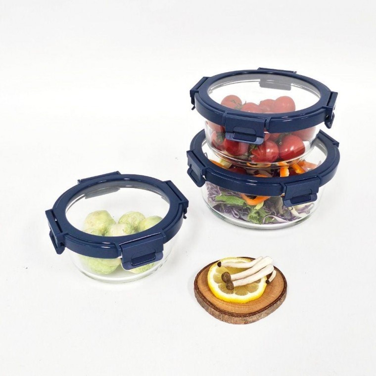 กล่องแก้วถนอมอาหารทรงกลม Daeko Oven Lock - 1 ชิ้น