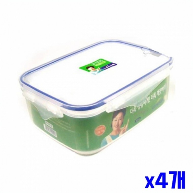 กล่องถนอมอาหารพลาสติกทรงสี่เหลี่ยมผืนผ้า 2.0 ลิตร x 4 ชิ้น