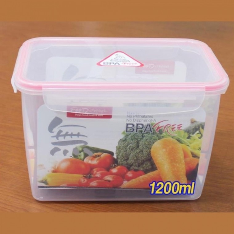 กล่องถนอมอาหารพลาสติกทรงสี่เหลี่ยมผืนผ้า 1200 มล. (สำหรับช่องแช่แข็ง)