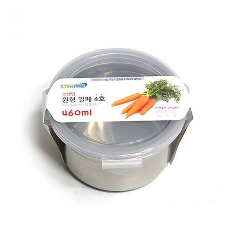 กล่องอาหารสเตนเลสทรงกลม Stainmom No. 4 (460 มล.) (เครื่องครัว)