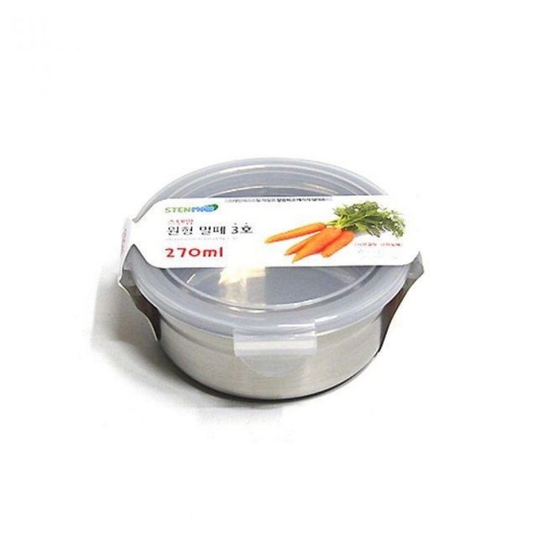กล่องอาหารสเตนเลสทรงกลม Stainmom No. 3 (270 มล.) (เครื่องครัว)