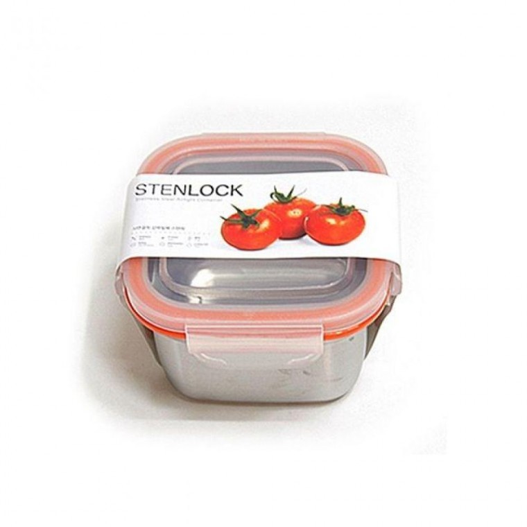 กล่องสเตนเลส Stain Lock  (ซีลแน่นพิเศษ) ทรงสี่เหลี่ยมจัตุรัส No. 5 (540 มล.) (เครื่องครัว)
