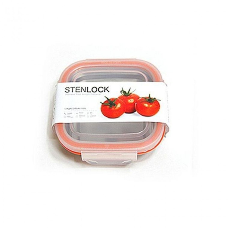 กล่องสเตนเลส Stain Lock  (ซีลแน่นพิเศษ) ทรงสี่เหลี่ยมจัตุรัส No. 3 (240 มล.) (เครื่องครัว)