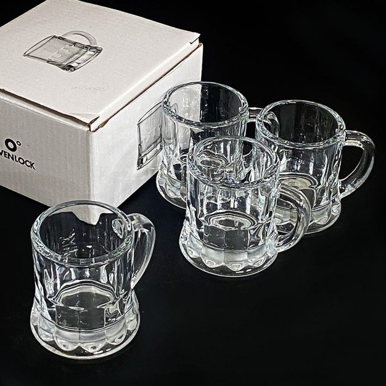แก้วเบียร์ Art Pure Mini (แก้วโซจูมีหูจับ 50 มล. 4 ชิ้น)