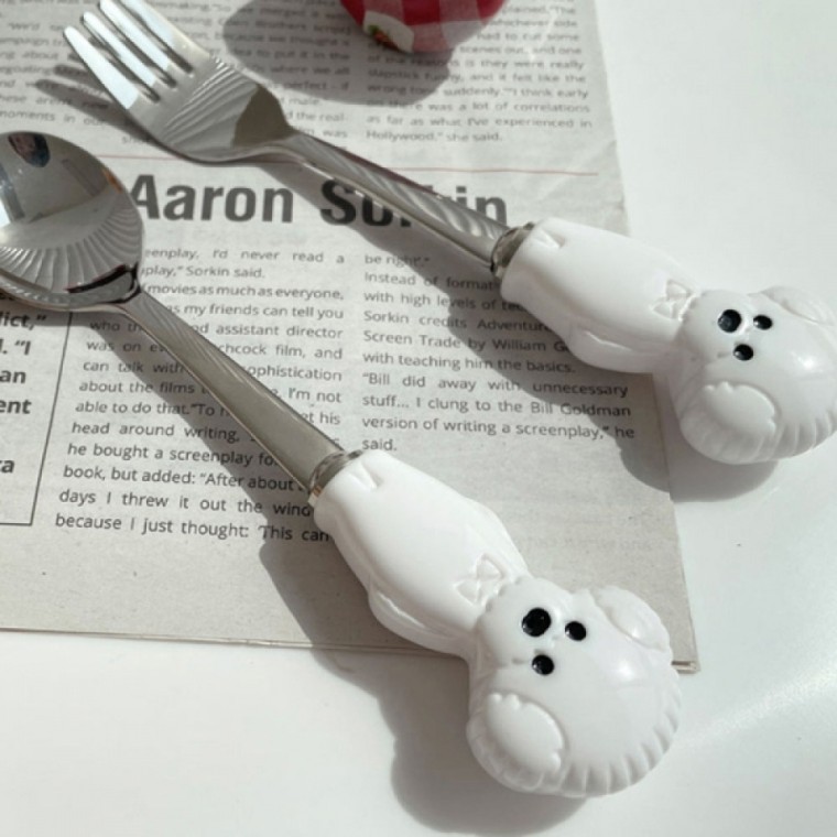 ชุดช้อนส้อม Torry the Bichon (สีขาว)