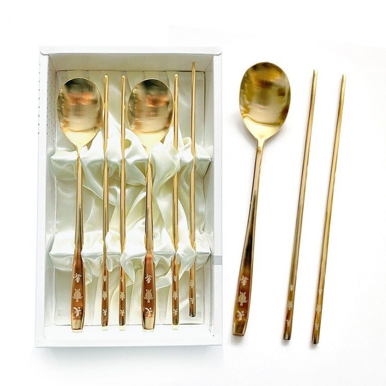 ช้อนทอง Elsa Gold Plated 24K 2 คู่ (สำหรับของขวัญ/ของชำร่วย)