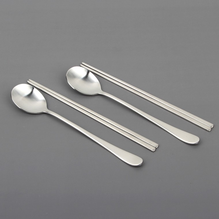 ชุดช้อนตะเกียบ Marble Satin Plain 2 คู่ (สำหรับ 2 คน)