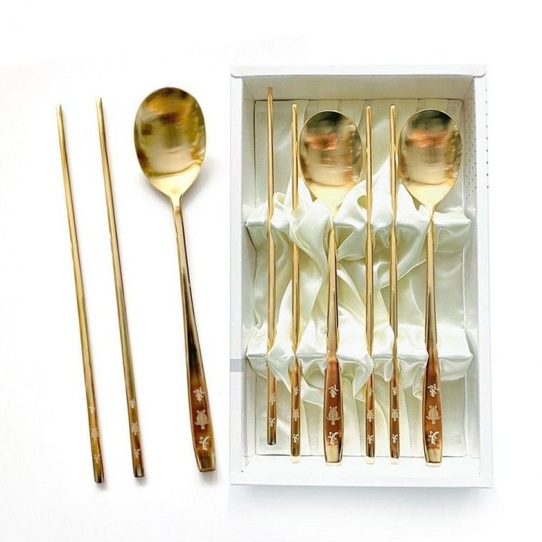 ช้อนทอง Elsa Gold Plated 2 คู่ (สำหรับของขวัญ/เต่า/ของชำร่วย/พ่อแม่)