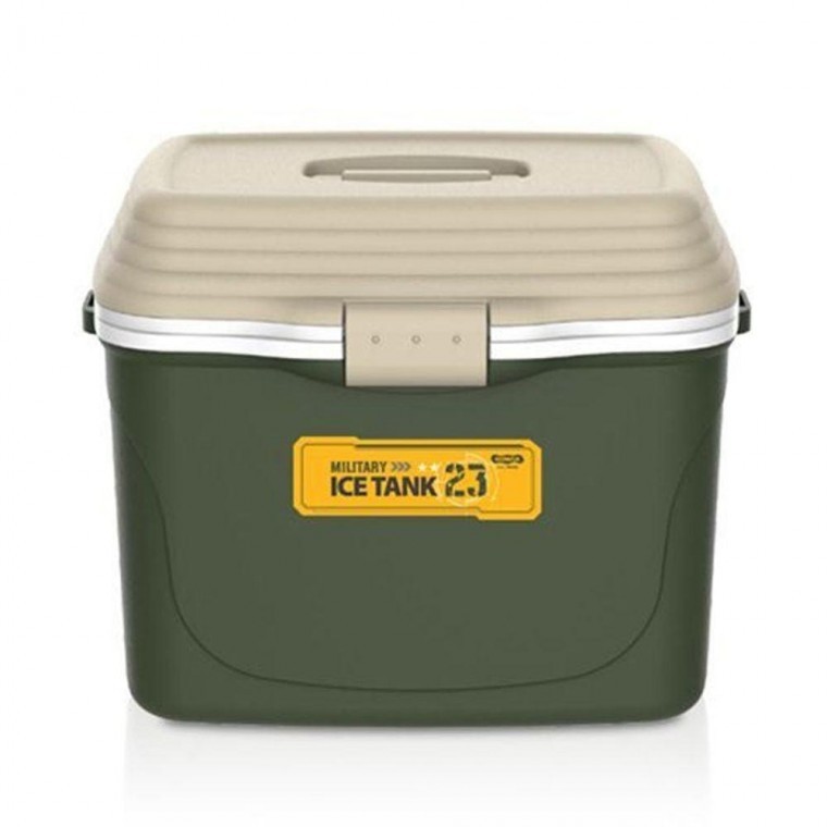 กระติกน้ำแข็ง Ice Tank สำหรับแคมป์ปิ้ง สีเขียวทหาร 23 ลิตร (1 ชิ้น)
