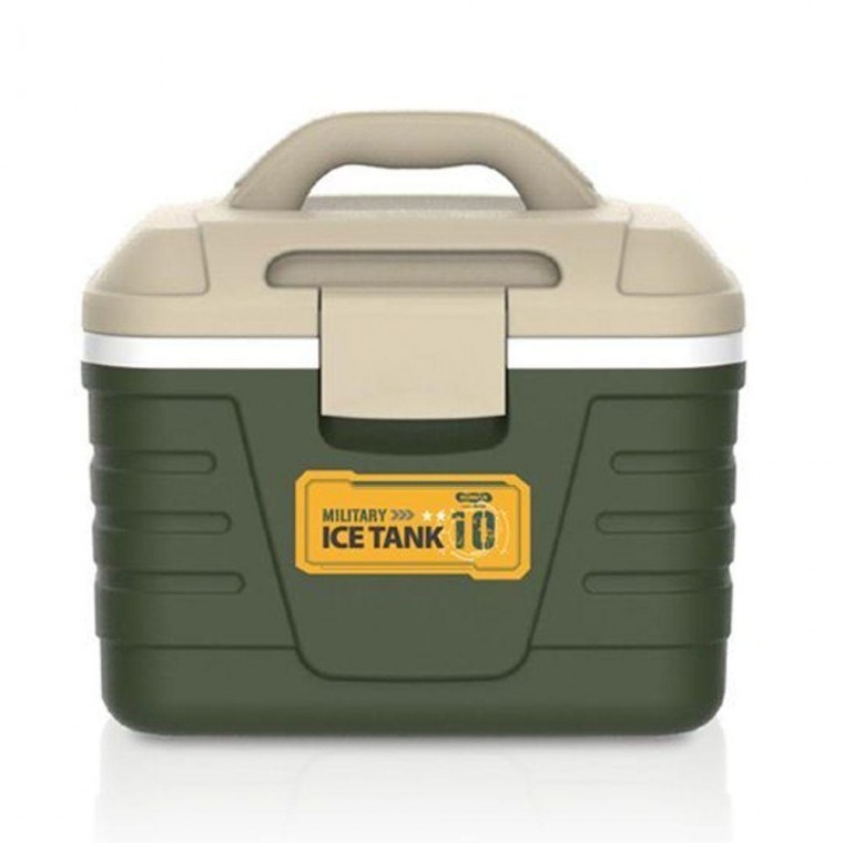 กระติกน้ำแข็ง Ice Tank สำหรับแคมป์ปิ้ง สีเขียวทหาร 10 ลิตร (1 ชิ้น)