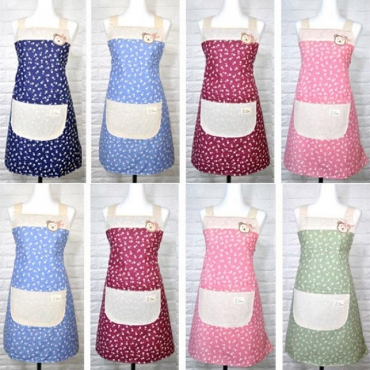 ผ้ากันเปื้อน Magic Clean ลายดอกไม้ป่า - สีเขียว