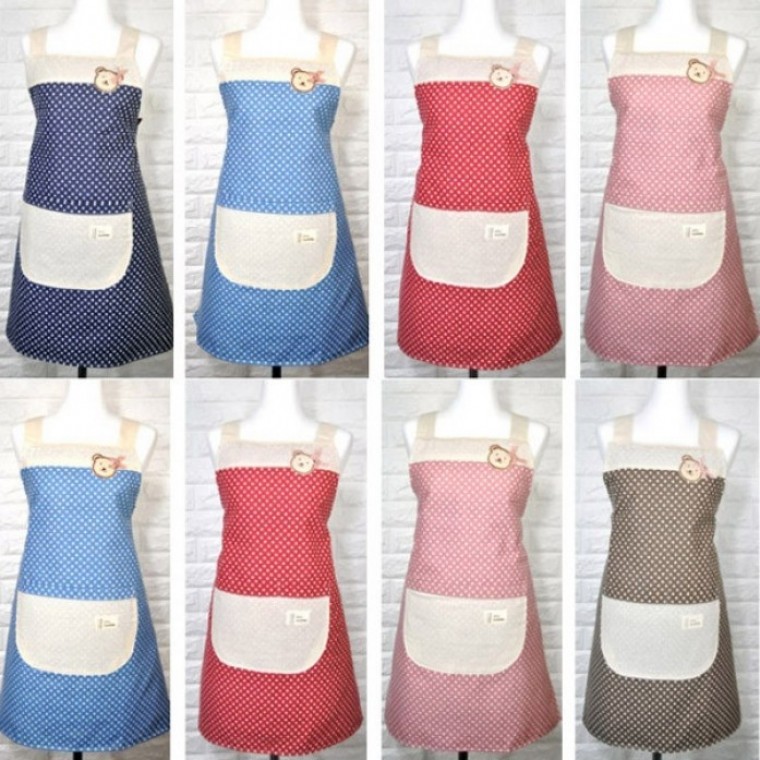 ผ้ากันเปื้อน Magic Clean ลายจุด - สีฟ้า